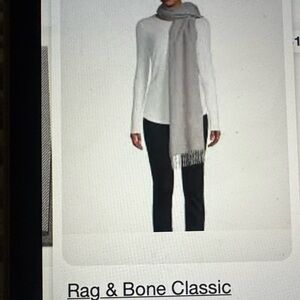 Rag & Bone Light Gray Fringed Scarf